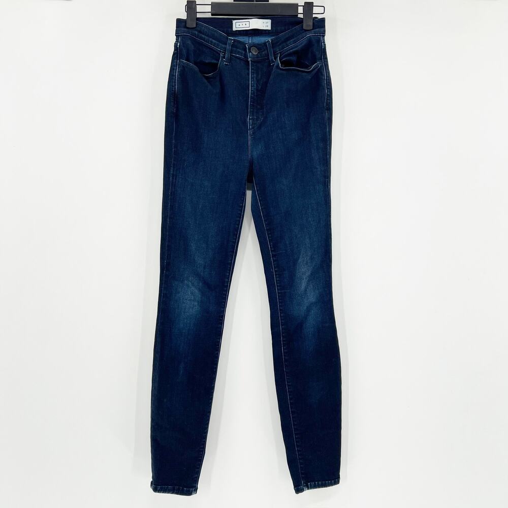 AYR Women's Blue High Rise Dark‎ Wash Stretch Skinny Denim Jeans Size 27x28